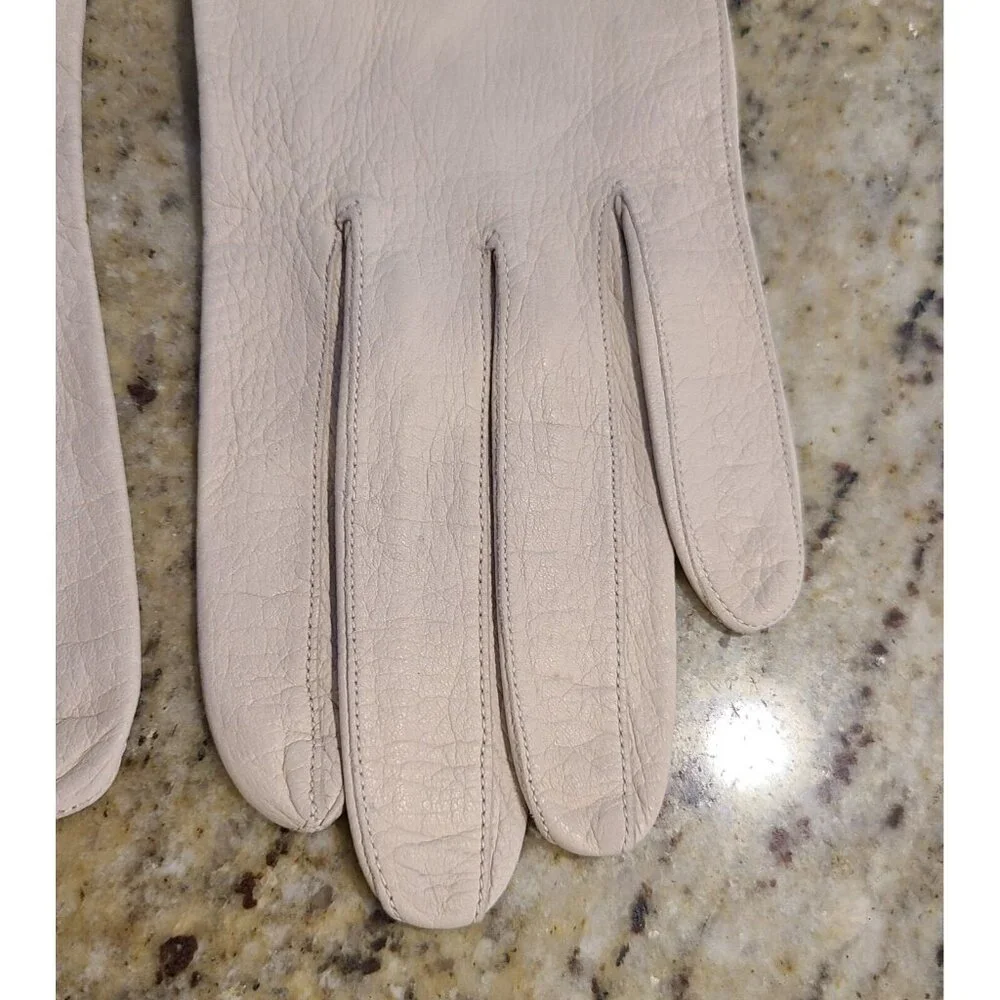 Vintage Size S Beige Soft Kid Leather Formal 8